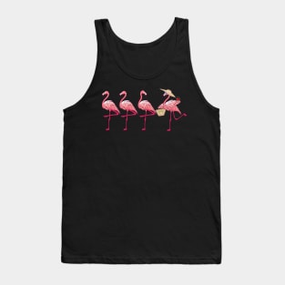 Womens Summer Flamingo Lady Funny Summer Holiday Tank Top